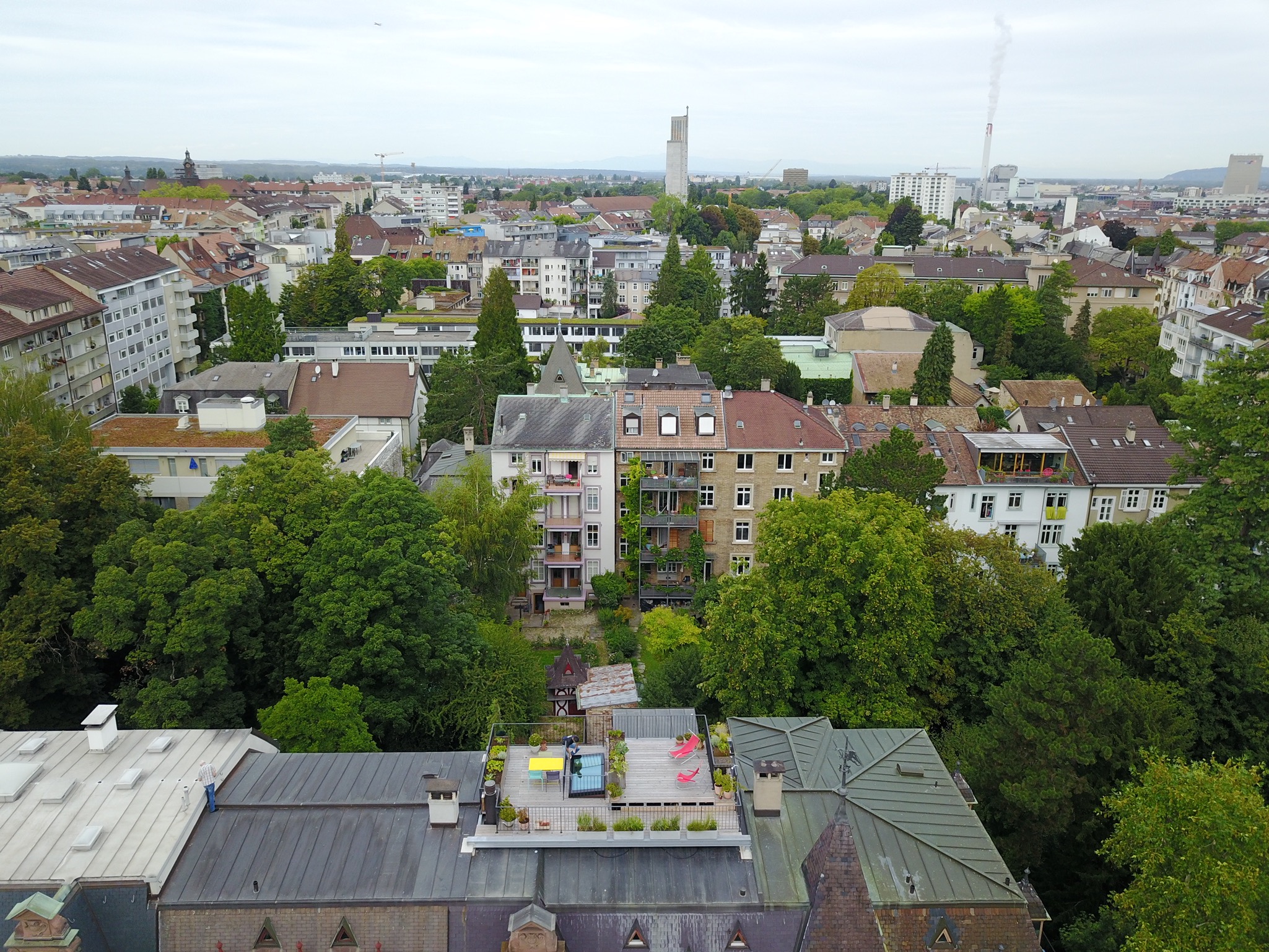 Dachterrasse auf Stadthaus in Schonzone, Basel